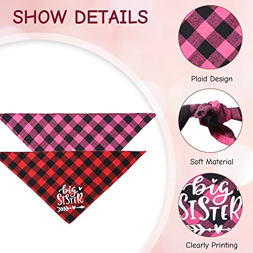 URROMA Rose Red and Red Plaid Dog Bandana Scarf - Image 3