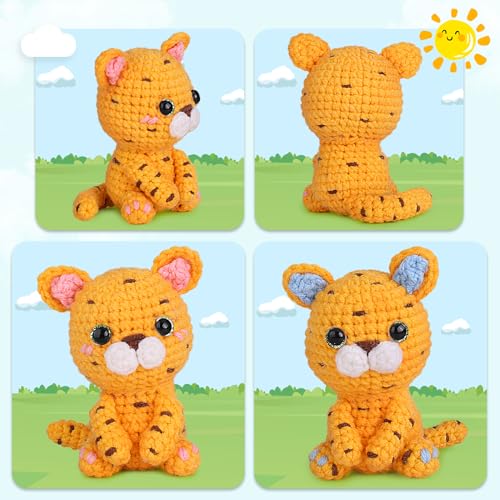 Image of Crochetta Crochet Kit for Beginners, Crochet Starter Kit w Step-by-Step Video Tutorials, Beginner Crochet Kit for Adults Kids Women Men Complete Kit Included (2 Axolotls)