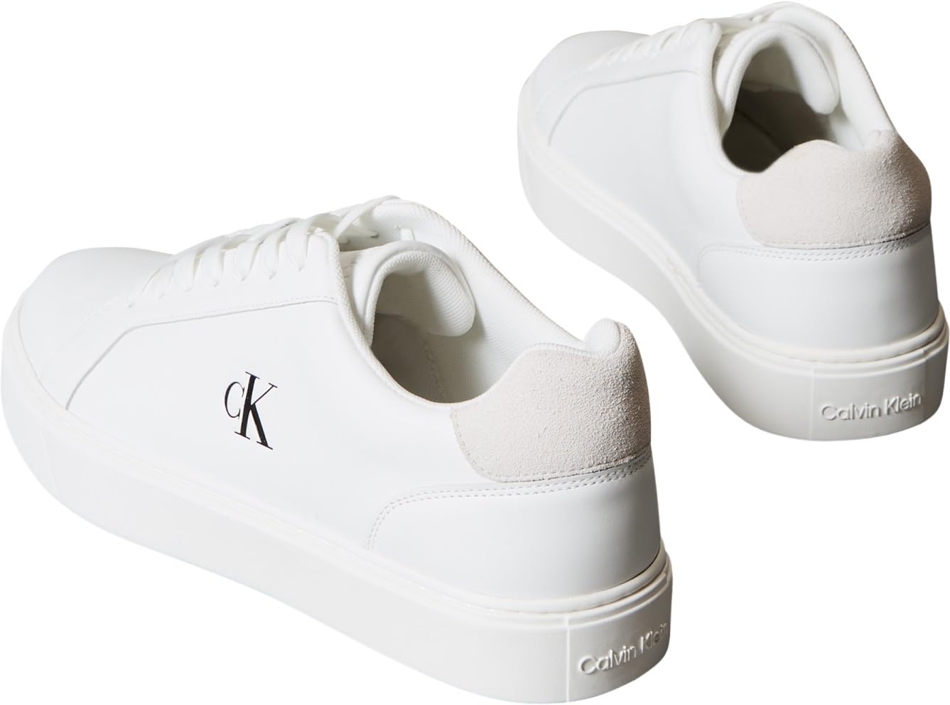 Calvin Klein Herren Cupsole Sneaker Classic Laceup aus Leder, Weiß (Triple Bright White), 47 – Ansicht 2