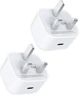 2Pack USB C Plug Fast Charge 20W iPhone Charger Plug USB C Fast Charger Plug USB Type C Apple Plug 20W USB-C Power Adapter for Apple iPhone 14/14 Pro Max/14 Plus/13/13 Pro Max/13 Mini/12/11/SE/X/iPad