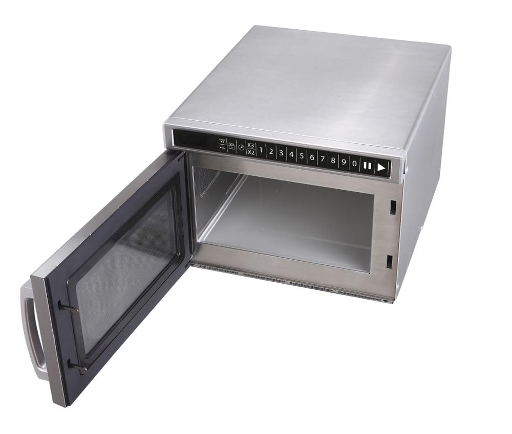 HENDI Micro-ondes, 1800W, programmable via port USB, 10 programmes par default, diamètre max. des plats: 300mm, puissance d'entrée 3000W, 18L, 230V, 563x420x(H)340mm, chambre 330x310x(H)175mm, inox
