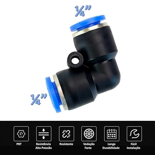 Kit Adaptador Rosca BSB Fêmea e Macho 1/2 com Saída 1/4 + Mangueira Atóxica ¼ + Engate Repito L 1/4