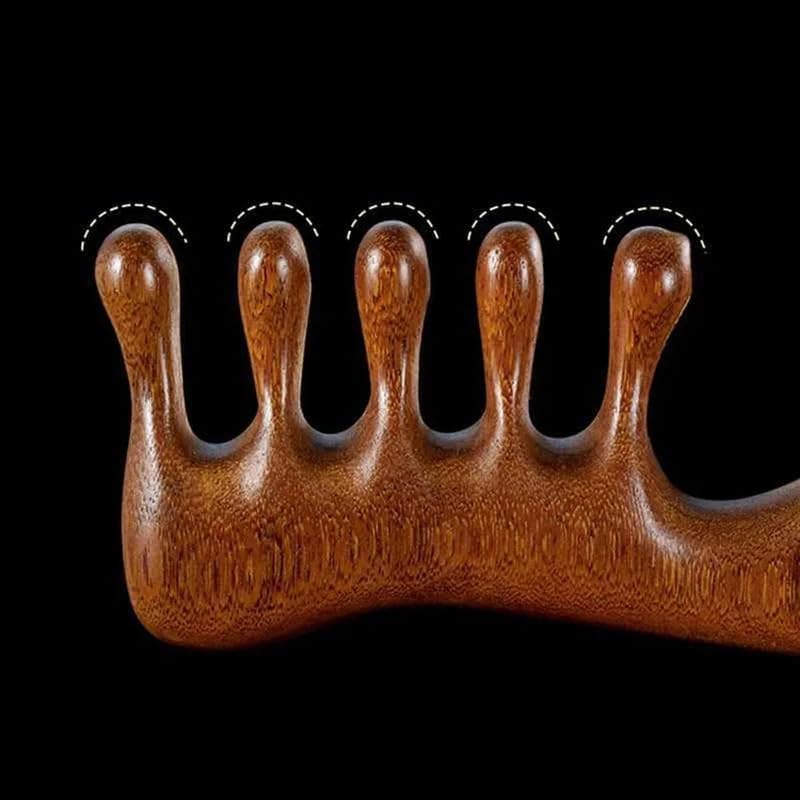 Image of Beaute Secrets Wooden Massager for Hair Growth | Gua Sha Head Massager | Scalp Massagers Natural Wood Hair Massage Comb, Brown