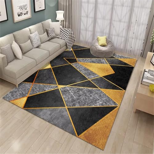 Tapis de salon résistant à l'usure moderne et géométrique - 2