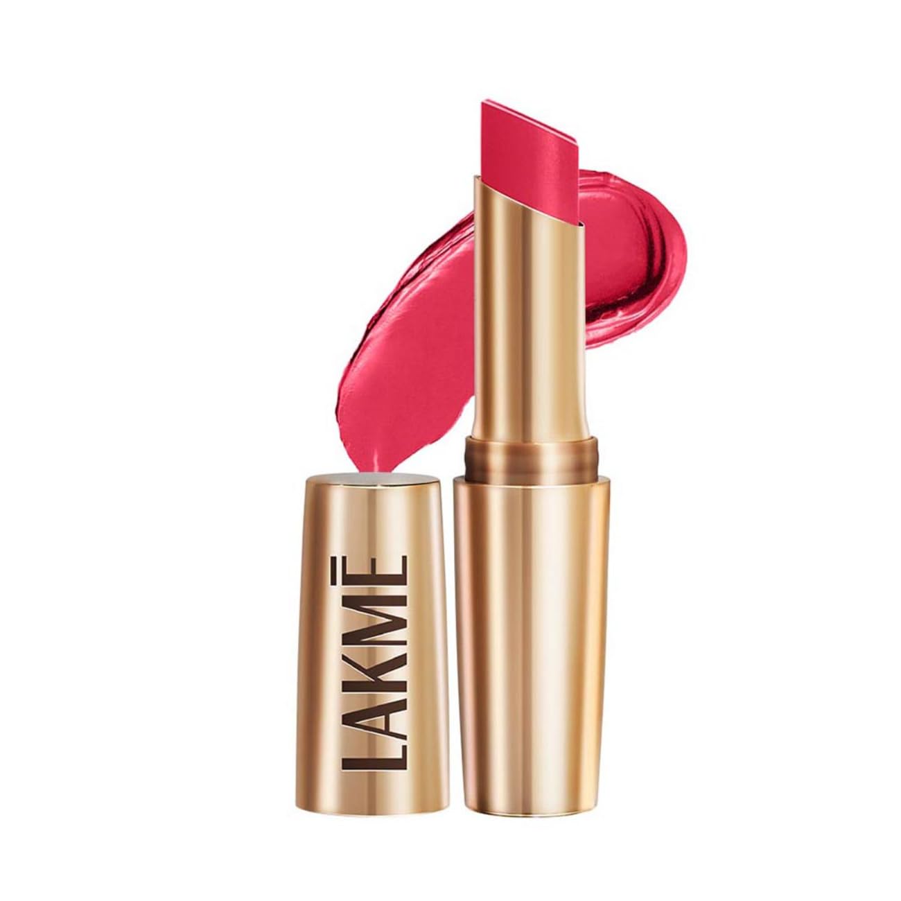 LAKMÉ Powerplay Priming Matte Lipstick, Smooth Matte Finish, Lightweight Lipstick, Smudgeproof, Lasts 16hrs, Hydrates Lips, Ruby Rush, 3.6g