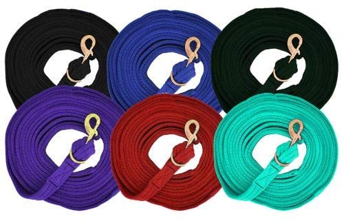 Showman Flat Cushion Lunge Line w/Removable Brass Snap (Black)