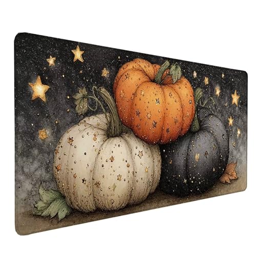 Tapis de souris XXL 1200x600mm citrouille sous-main de bureau imperméable