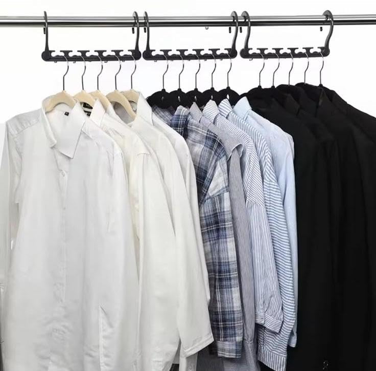 Premium Wonder Hangers (pack of 10) Heavy-Duty Hook Non-Slip Bar & Contoured Shoulders for Jackets Suits Dresses & Shirts