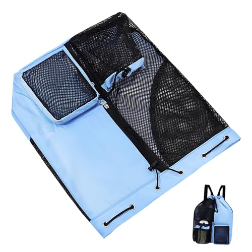 Toddmomy Mesh Swim Bag Drawstring Backpack Lightweight with Separated Compartments for Swim Gear Organization for Men Women Adults the Go