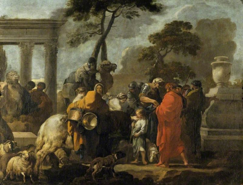 Reproducción de lienzo de Sébastien Bourdon, obra de 60x90cm para decoración