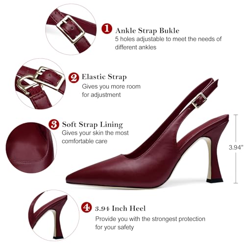 Slingback Kitten Heels For Women Closed Pointed Toe Sexy Chunky Wedding Party Dress Pumps For Women2