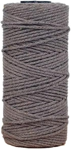 5 Rolls 2mm Hollow Cotton Yarn for Crocheting 2-Ply Cord 150g(15)
