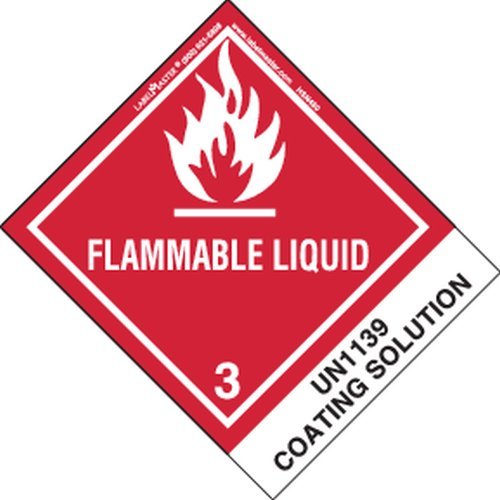 Labelmaster HSN4500 Flammable Liquid Label, UN1139 Coating