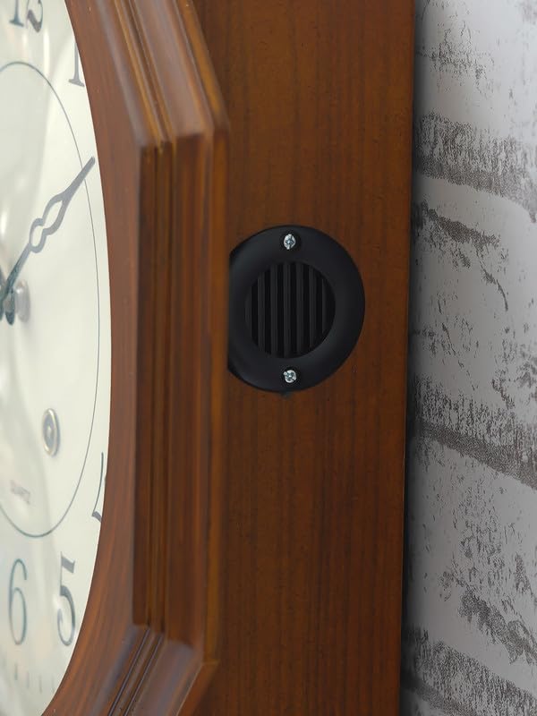 Image of CHRONIKLE Decorative Vertical Pendulum Wooden Case Analog English Numbers Musical Wall Clock for Living Room Home Decor Office Gifts (Size: 31 x 7 x 56.6 CM | Weight: 1825 Gram | Color: Brown)