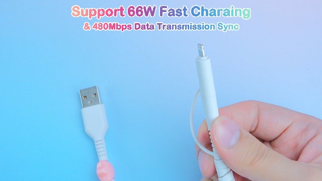 Image of Aolcev USB C Cable 66W 2 in 1 Multi USB to USB C Fast Charging Cable 3.3FT Beaded for iPhone Charger Star Beads USB Type C Charger Cord for iPhone 17 16 15 14 Pro Max Galaxy S25 S24 Ultra Rainbow
