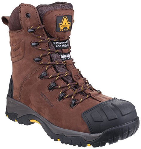 Amblers Safety Mens AS995 Pillar Waterproof Hi-Leg Lace up Safety Boot Brown Size UK 9 EU 43