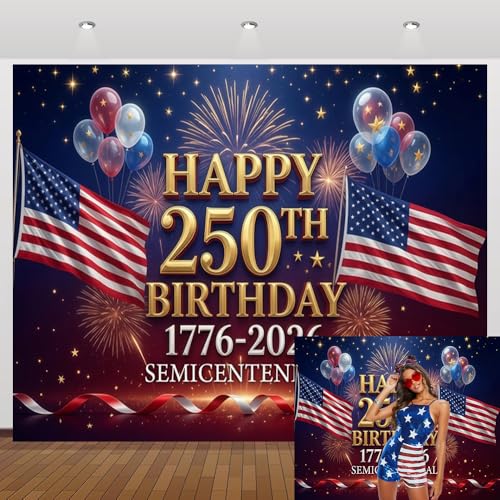 Accessoire de studio photo Happy 250th Birthday au thème patriotique raffiné