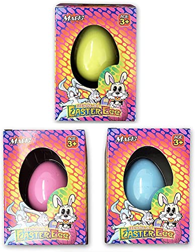 Hapros 3 Pack Magical Grow Egg Easter Bunny Hatch in Water Toy - Growing Easter Eggs Basket Fillers And Party Favors For Boys & Girls (3 pack)