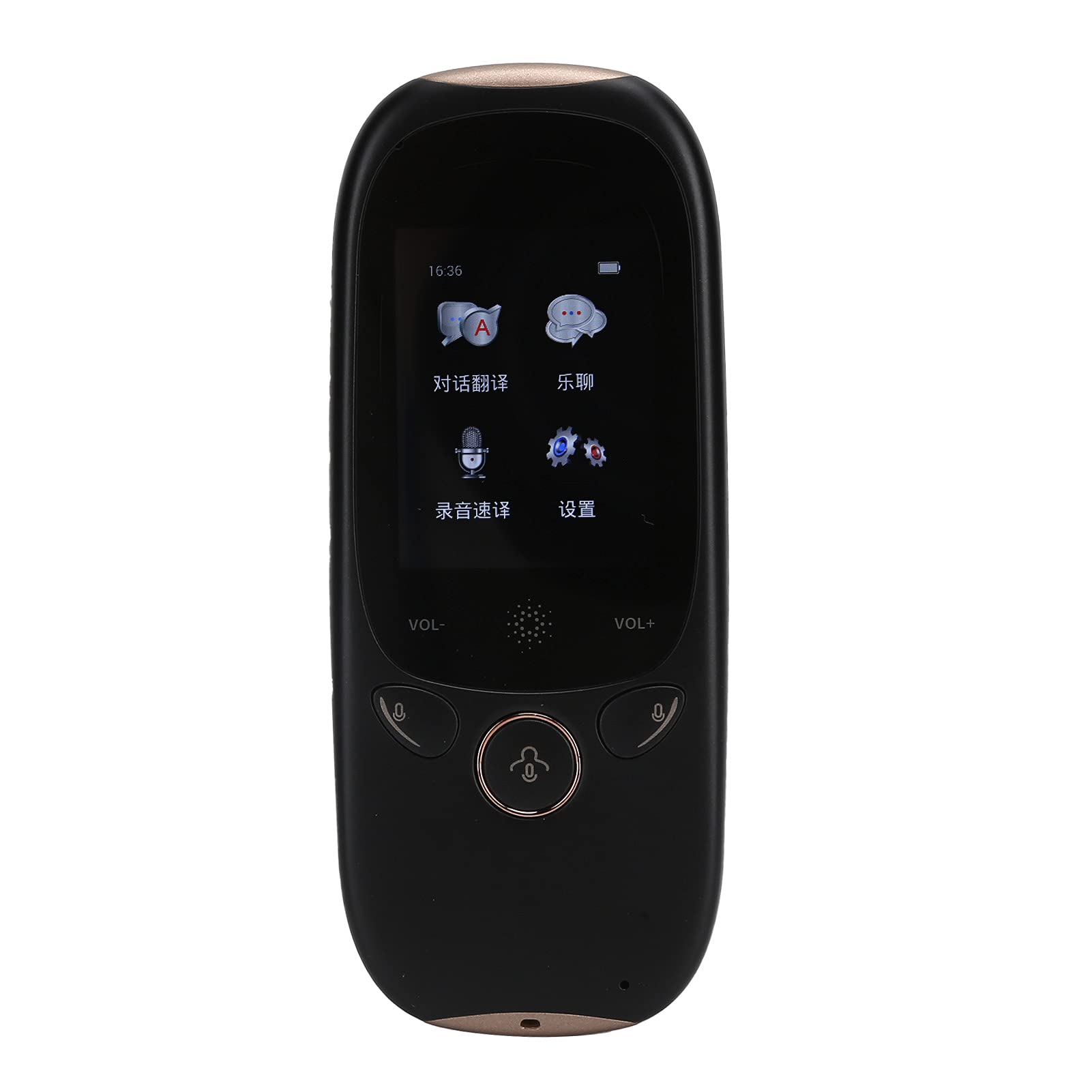 Naroote Dispositivo Traduttore Vocale, Dispositivo Traduttore Touch Screen da 2,0 Pollici per Viaggiatori d'affari (BLACK)