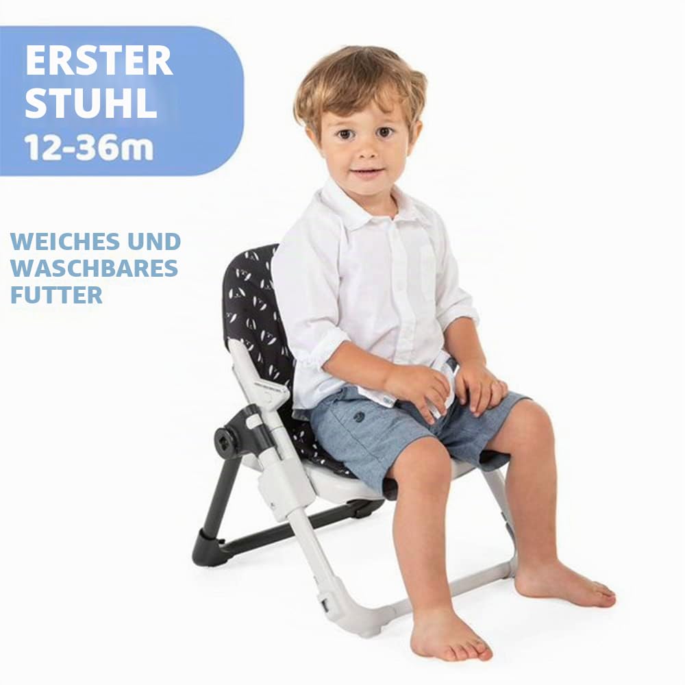 Chicco Sitzerhöhung Chairy, mitwachsender Tischsitz, ab 6 Monate, ab 12 Monate zum Kinderstuhl umwandelbar, schwarz
