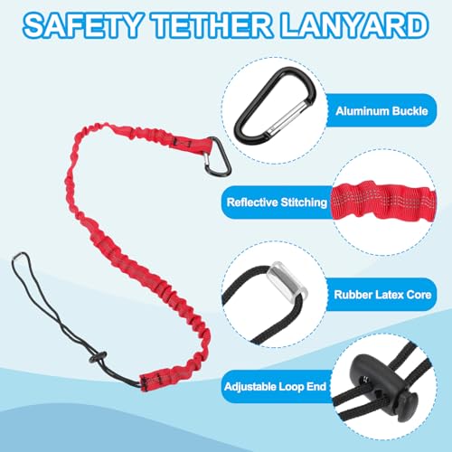 Image of MECCANIXITY Retractable Tool Lanyard 3.6ft with Single Aluminum Buckle and Adjustable Loop End, Maximum Weight Limit 10KG / 22lb, Safety Fall Protection Tools Leash, Red 12 Pack
