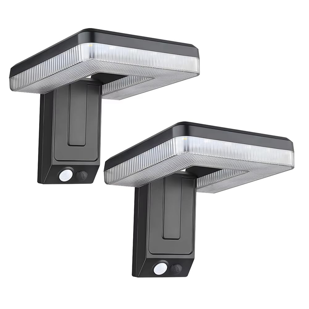 IJSDNVJNDX Security Lighting Motion Sensor Led Wall Lamp Solar Powered 2Pcs Outdoor Courtyard Street Light Waterproof Garden Fixture 3 Modes