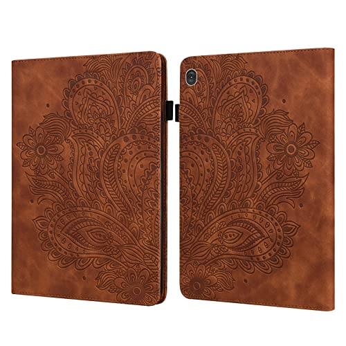 For Lenovo Tab M10 TB-X505L / TB-X505F / TB-X605L / TB-X605F & P10 TB-X705F / TB-X705L Peacock Embossed Pattern TPU + PU Leather Tablet Case(Rose Gold)