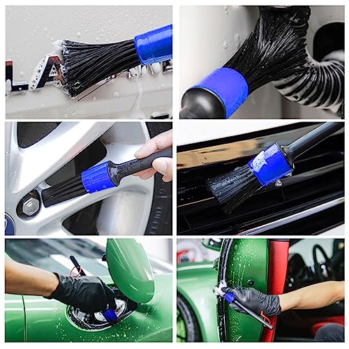Didilor Car Cleaning Kit 12PCS Car Detailing Kit Wheel Cleaning Brush Tyre Brush Wire Brush Exterior and Interior car washing set for Car Motorcycle Bike Cleaning Wheels, Engine, Emblems, Air Vents - Image 5