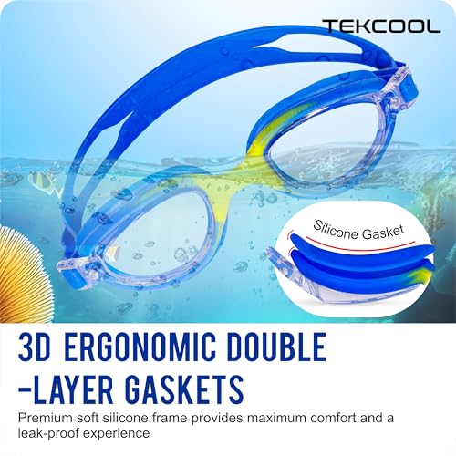 Image of TEKCOOL Swimming Goggles for Men & Women With Adjustable Strap and Air Goggles