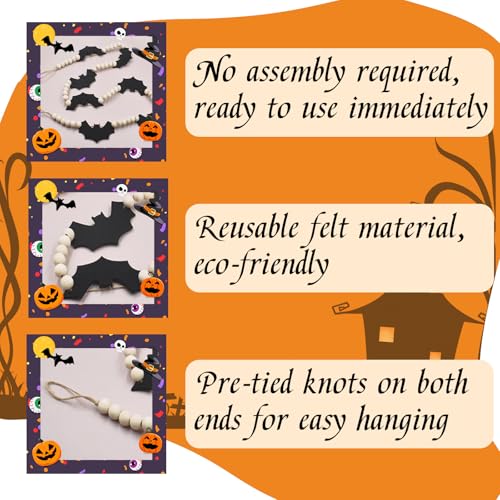 Oeyliz Halloween Garland for Mantel Halloween Decorations - image 4