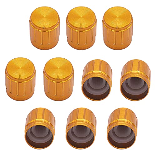Boutons de commande en métal doré 15x16mm pour potentiomètres rotatifs haut de gamme