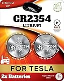 Key Fob Battery for Tesla CR2354 (2 Pack) OEM Replacement Smart Key Battery with Fitment Guide