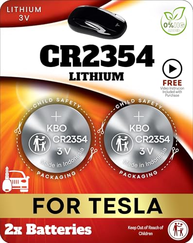 Key Fob Battery for Tesla CR2354 (2 Pack) OEM Replacement Smart Key Battery with Fitment Guide