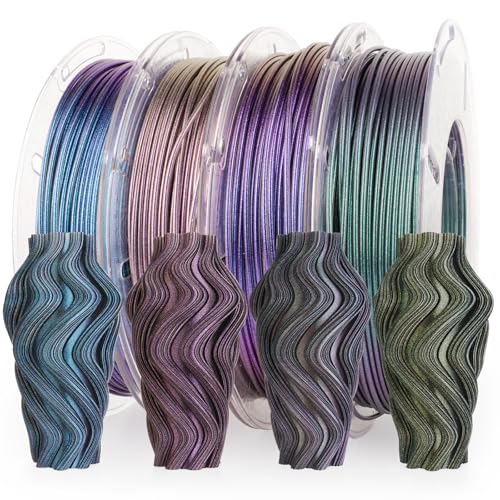 Image of AMOLEN PLA 3D Printer Filament,PLA PrintingFilament Starry Sky Series Pla 1.75mm Bundle, Starry Sky Dark Purple /Green /Blue /Purple Red, 4x200g Pack