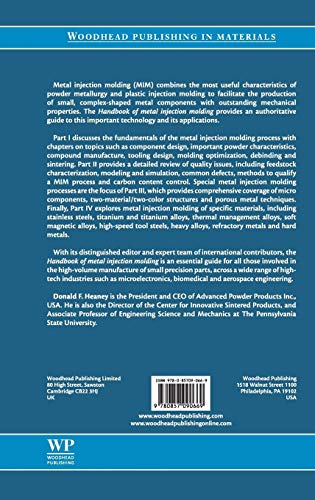 Handbook of Metal Injection Molding (Woodhead Publishing Series in Metals and Surface Engineering)