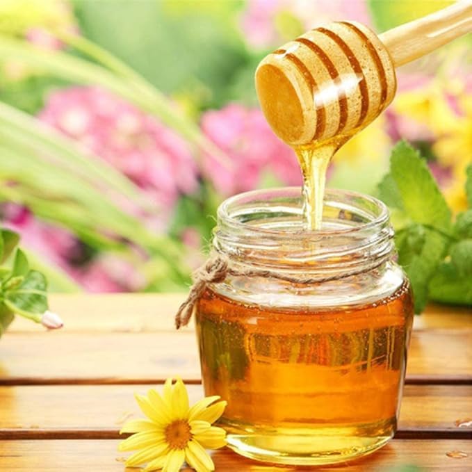VEDHAK Honey Dipper Stick Individually Wrapped Perfect for Wedding Shower Party Favors Honey Jar Spoon Or Honey Wands Mini Premium Wooden 3 Inch.(6pcs)