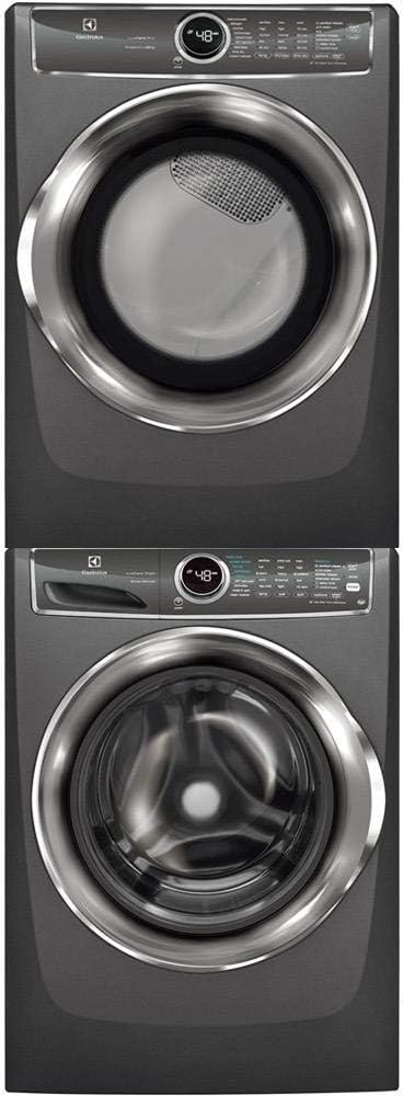 Electrolux Front Load Steam EFLS627UTT 27 Washer with EFMG627UTT 27 Gas Dryer and STACKIT7X Stacking Kit Laundry Pair in Titanium