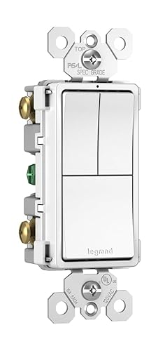 Miniatura 10 de P&S Legrand Radiant RCD113WCC6 - Interruptor de luz de pared con 2 interruptores de un solo polo y 1 interruptor de un solo polo3 vías, color blanco