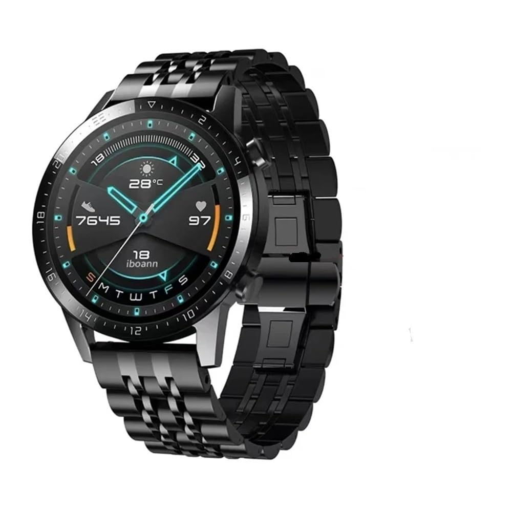 Correa de reloj de acero inoxidable de 22 mm compatible con Watch 4 GT2 8