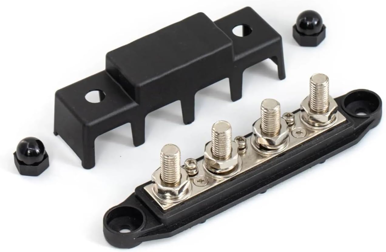 12V Power Distribution Block 250A Bus Bar Terminal Block M6 Car Terminal Studs M8 M10 Screw Wiring Connector 48V 300V