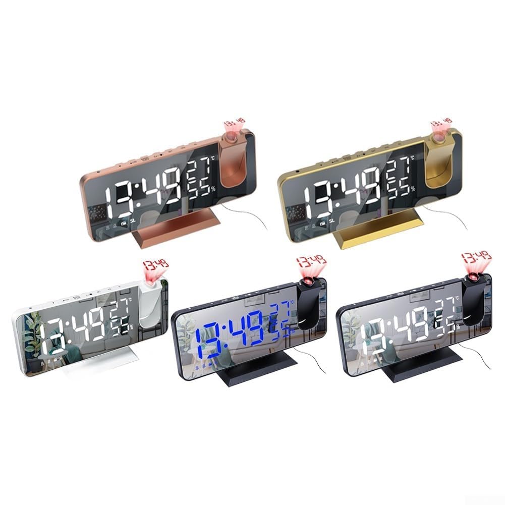 Réveil avec port de charge USB et minuterie de sommeil (texte noir + blanc)