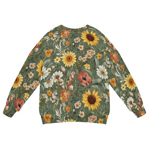JUNZAN Fall Daisy Sunflowers Blossoms Kids Girls Hooded Sweatshirt Long Sleeve Sweatshirts for Boys Athletic 4T2