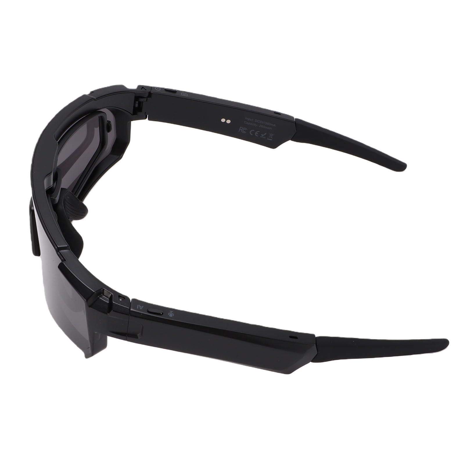 Goshyda Lunettes Intelligentes AI avec Caméra 4K 8MP Capture Vidéo, Lunettes de Soleil avec Caméra Bluetooth V5.3 Commande Vocale Stabilisation EIS pour Le Cyclisme, Le Ski, la (Black)