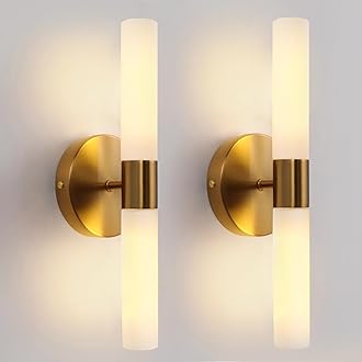 Gold Milky Glass Vanity Lights Sconces Beside Mirror Lighting Lamps Up and Down Wall Mounted Light Modern for Living Room Bedroom