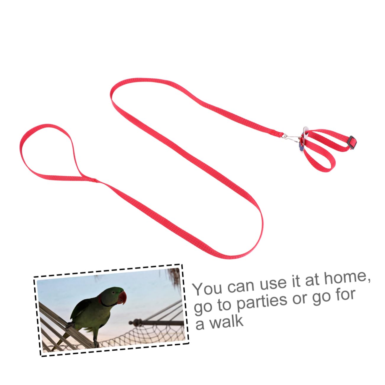 Yardwe 1pc Bird Pulling Rope for Parrots Hamster Turtle Lizard Breathable Pet Tow Rope Adjustable Leash Outdoor Pet Supplies Red