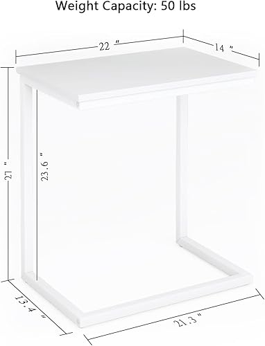 Miniatura 9 de Mesa auxiliar de sofá C con decoración de madera, bandeja de café, mesa auxiliar para aperitivos, soporte para computadora portátil, soporte para