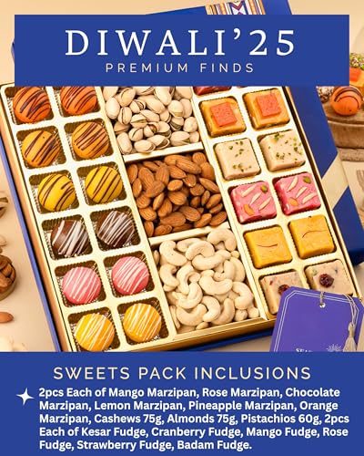 Image of HyperFoods Diwali Gifts for Family and Friends With DryFruit 12 Pcs Marzipan Sweets Gift Diwali Gifts Sweets Gift Dry Fruit Box Cashews Almonds Pistachios Dry Fruits Gift Pack Dryfruits Combo Pack