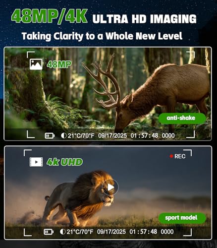 Sovonix Night Vision Goggles 4K 48MP, 10000mAh Rechargeable 8X Digital Zoom 7-Level IR Night Vision Binoculars Vista 600m can Save Photo and Video for Camping and Surveillance with 32GB Card - Image 2