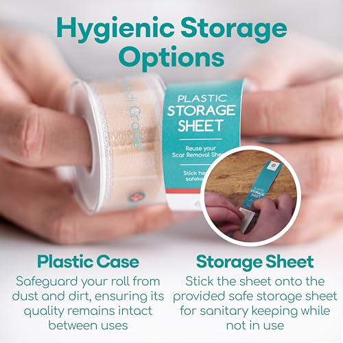 Image of Medi Grade Lerfot Silicone Scar Sheets - 1.6X60 inch For Softening And Flattening Scars, Acne, C-Section, Painless Removal, Reusable, Washable