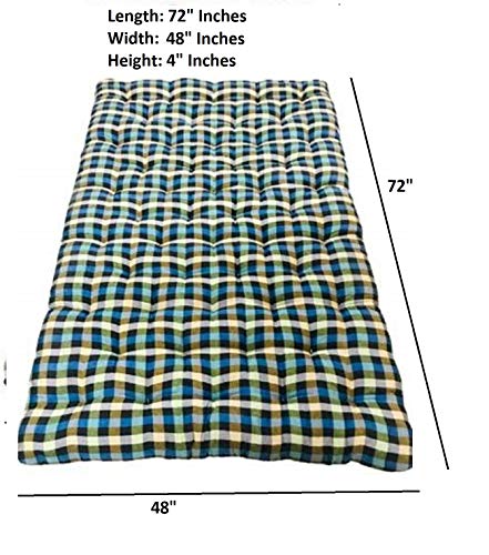 Image of Atootfusion Soft Cotton Filled Multicolour Foldable Mattress | Gadda (2 Sleeping Capacity - 4 x 6 ft or 72 x 48 x 4 Inch)